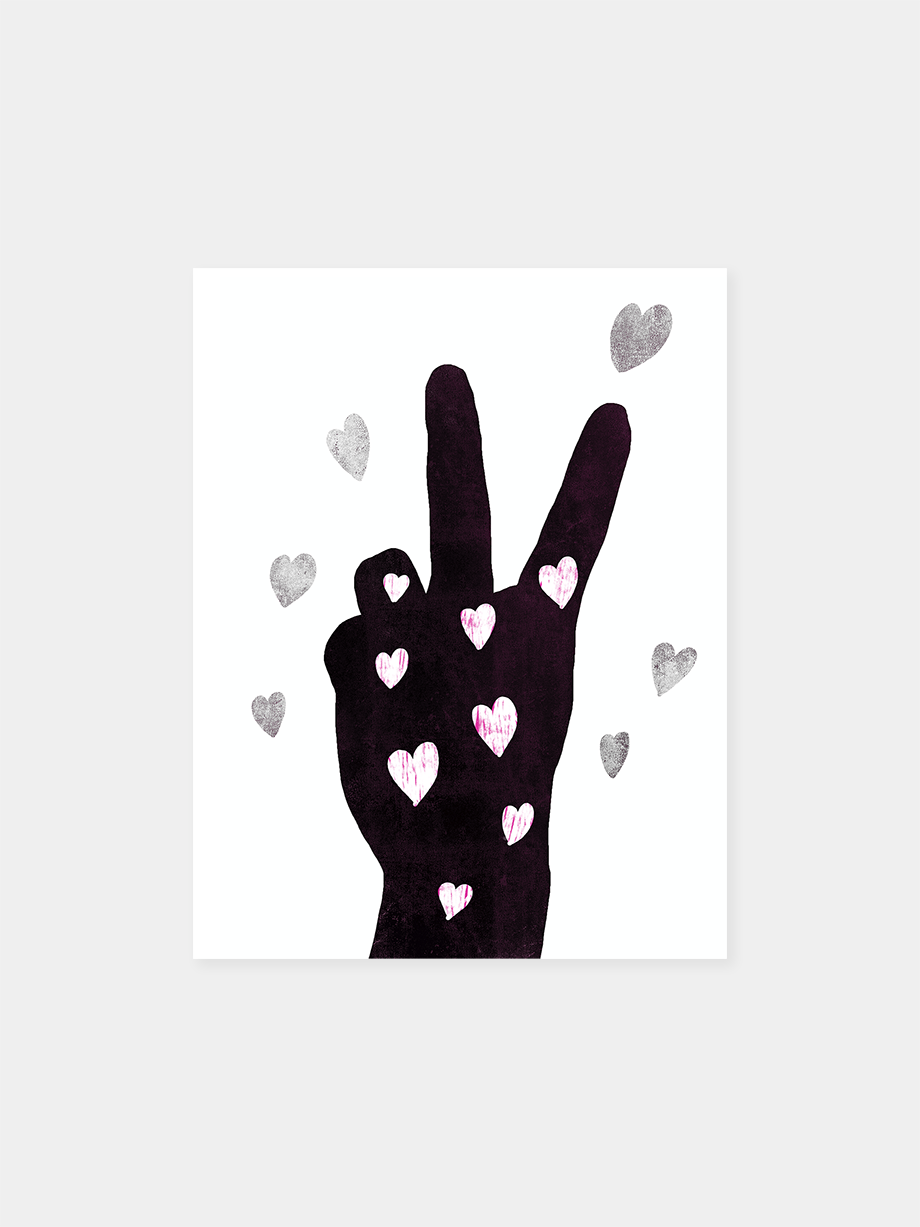 Graphic art print "Peace & Love (Black and White)"